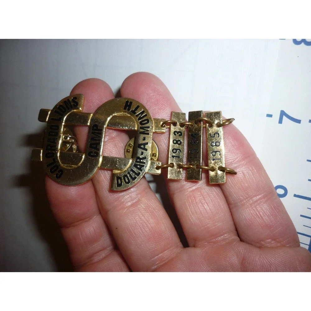 Vintage Lions‎ Club Pin Colorado Camp 19836 1994 1985 Dollar A Month